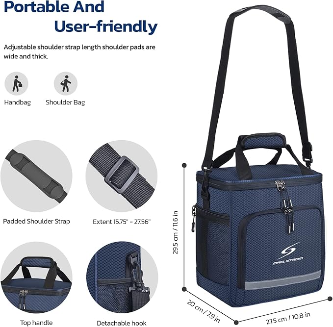 Maelstrom Lunch Box for Men,Insulated Lunch Bag Women/Men,Leakproof Lunch Cooler Bag, Lunch Tote Bag