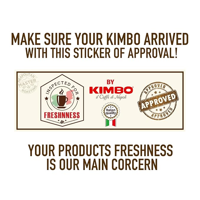 Kimbo Caffe Crema Classico Whole Bean Coffee - Blended and Roasted in Italy - Light Roast with Intense Flavor and Round Body - 2.2 lbs Bag