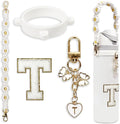 Cute Letter Charm Set Compatible with Owala Water Bottle 24 oz, 32 oz, 40 oz, Owala Kids, Owala Coffee Tumbler, Owala FreeSip – Includes Handle Strap, for Owala Accessories & Stanley Cup Accessories