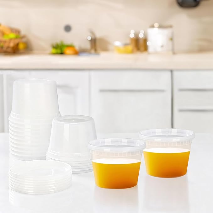 TashiBox [16 oz-36 Sets, Plastic Deli Food Storage Freezer Containers With Airtight Lids，Plastic Microwavable Soup Containers