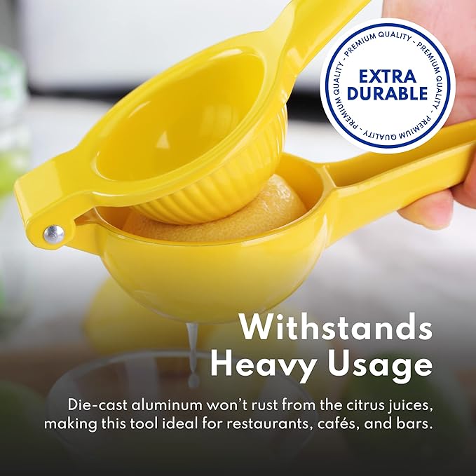 New Star Foodservice 42856 Enameled Aluminum Lemon Squeezer, Yellow