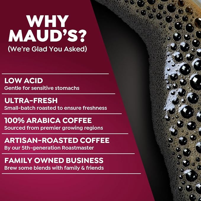 Maud's Raspberry Chocolate Flavored Coffee Pods, 50 ct, Medium Roast Flavored Coffee in Recyclable Single Serve Pods – 100% Arabica Beans, Compatible with Keurig K Cups Maker