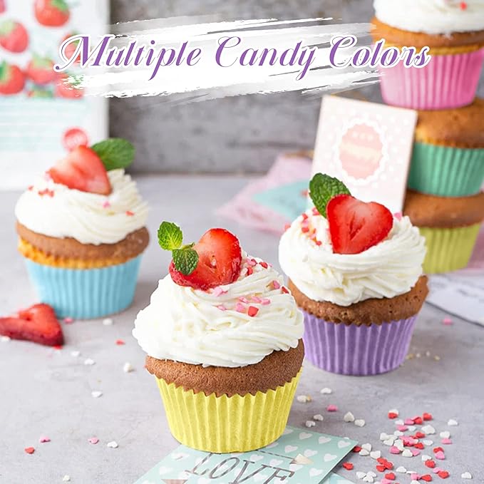 Baking Cups, 100 pieces Paper Baking Cups Wrappers Nonstick Muffin Molds Baking Cup Holders for Wedding, Birthday, Baby Shower or Holiday Party