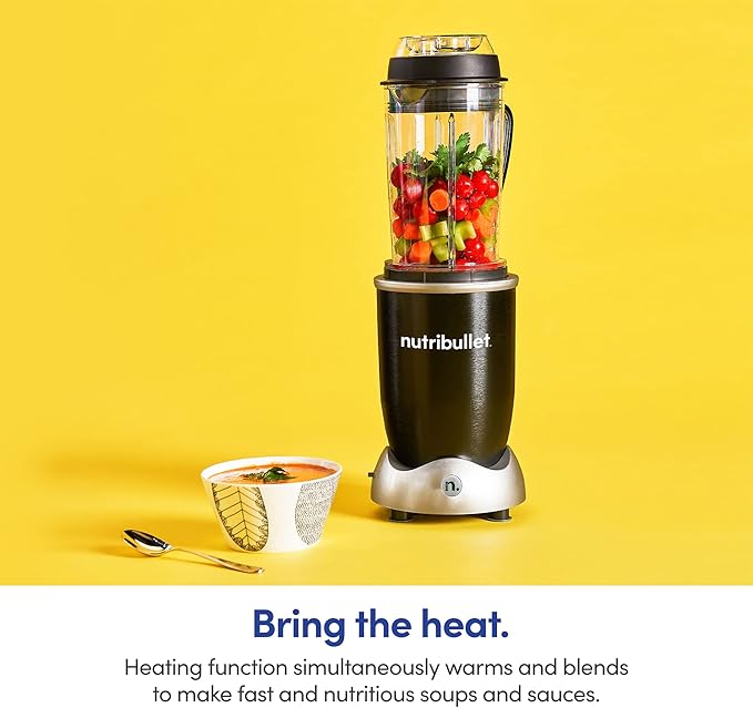 nutribullet® Rx Blender, Hot and Cold Blender, 1700W, 1L Pitcher & 30oz Cup, Extractor Blade, Soups, Hot Liquids, and Sauces, Black, N17-1001