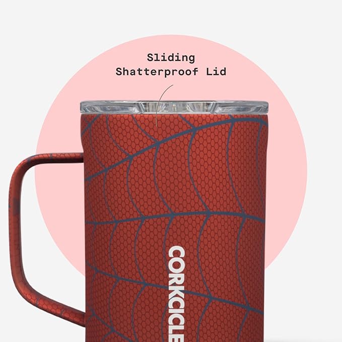 Corkcicle Classic Coffee Mug - Triple Insulated Stainless Steel for Travel - Shatter-Proof Lid - Keeps Drink Hot Over 3 Hours - Holiday Mug Gift - Great for Gifting Warmth - 16 oz - Spider-Man