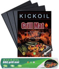 Grill Mats for Outdoor BBQ - Set of 3 Heavy Duty Non-Stick Mats, Easy to Clean, Charcoal, Gas, Electric, RV, Camping