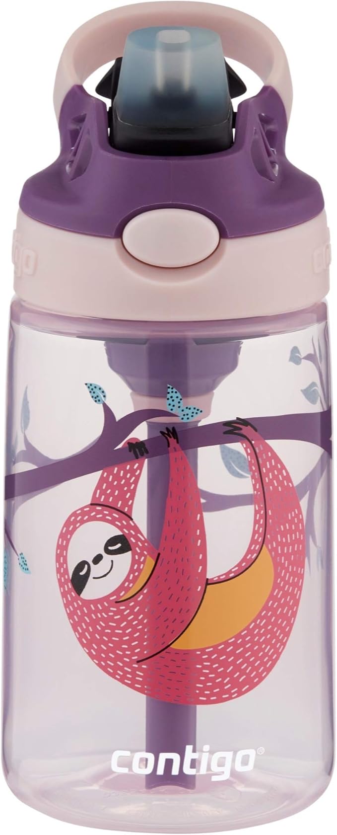 Contigo Kids Straw Water Bottle with AUTOSPOUT Lid 14oz Sloths