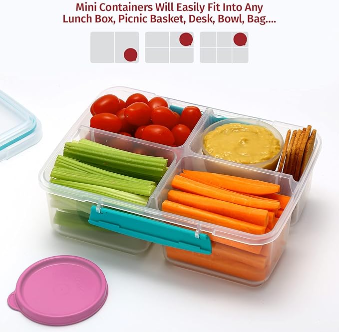Condiment Cups Containers with Lids- 8 pk. 2.3 oz.Salad Dressing Container to go Small Food Storage Containers with Lids- Sauce Cups Leak proof Reusable Plastic BPA free for Lunch Box Picnic Travel