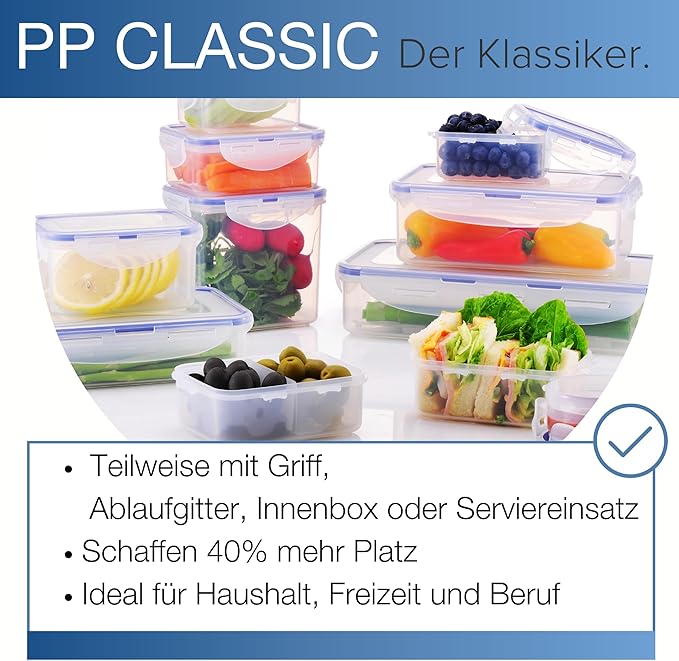 LocknLock Easy Essentials Food Storage lids/Airtight containers, BPA Free, Rectangle-186 oz-for Flour & Sugar, Clear
