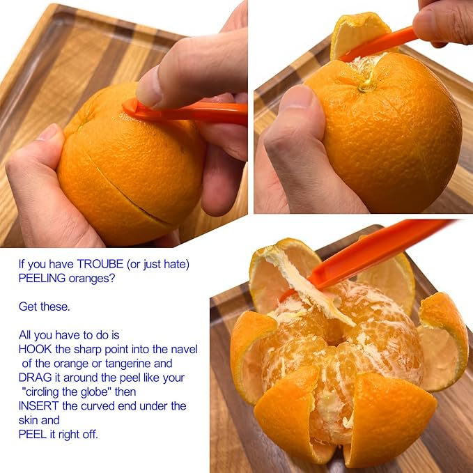 Orange Peeler Tool, 7 Pack, Citrus Peeler for Orange Peeling Orange Opener Slicer Cutter, Safty Plastic, Easy to Grip, Use and Clean, Kitchen Gadgets Vegetable Slicer Kiwi Tool