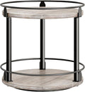 Lazy Susan Organizer, Rotating Spice Rack, 2 Tier Spice Turntable Organizer, Industrial Turntable Spice Holder, for Kitchen Countertop and Cabinet, Compact and Versatile, Greige SR22BG