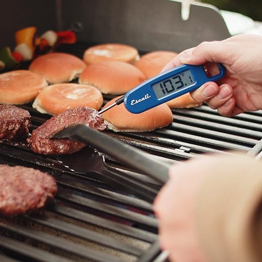 Escali Compact Portable Meat Candy Folding Digital Thermometer, Backlit Display Easy to Storage with Magnet, Black