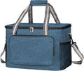 iknoe Large Cooler Bag Collapsible, 24L Insulated Bags, Leakproof Lunch Cooler Tote with Multi-Pockets for Adult Insulated Thermal Bag for Beach, Picnic, Office Work, Navy Blue 36-Can