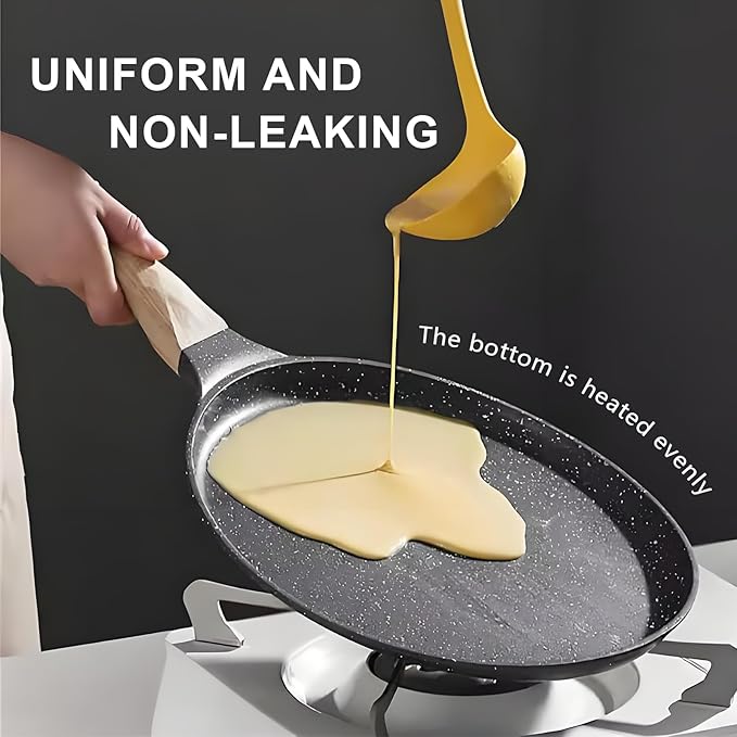 Crepe Pan, 9.5 Inch Griddle Pan, Nonstick Flat Skillet Dosa Tawa Comales Para Tortillas Pancake Pans, Nonstick Crepe Pans for All Stoves (9.5 Inch)