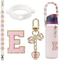 Cute Letter Charm Set Compatible with Owala Water Bottle 24 oz, 32 oz, 40 oz, Owala Kids, Owala Coffee Tumbler, Owala FreeSip – Includes Handle Strap, for Owala Accessories & Stanley Cup Accessories