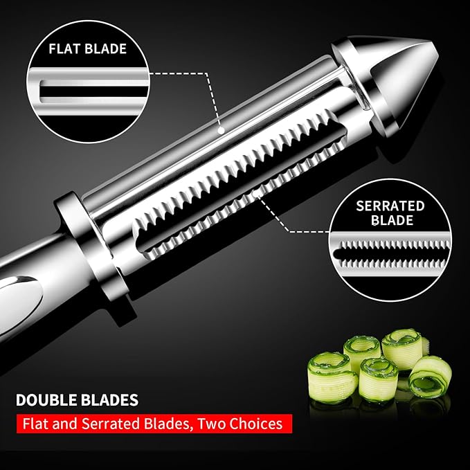 MAD SHARK Ultra Sharp Potato Peeler, Fruit Carrot Veggie Peelers for Kitchen,Flat/Serrated Blade 2 in 1-I Shaped Stainless Steel Peelers,Vegetable Peeler with Ergonomic Non-Slip Handle