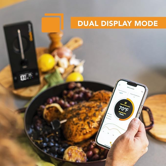 ChefsTemp ProTemp Plus Next-Gen Wireless Meat Thermometer Digital Unlimited Range Bluetooth & WiFi Enabled Smart Cooking Grilling Smoker BBQ Oven Kitchen Rotisserie (Stand + 1 Probe)