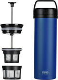 ESPRO P0 Ultralight French Press Coffee Maker for Travel, Vacuum Insulated Stainless Steel, 16 Ounces, Blue