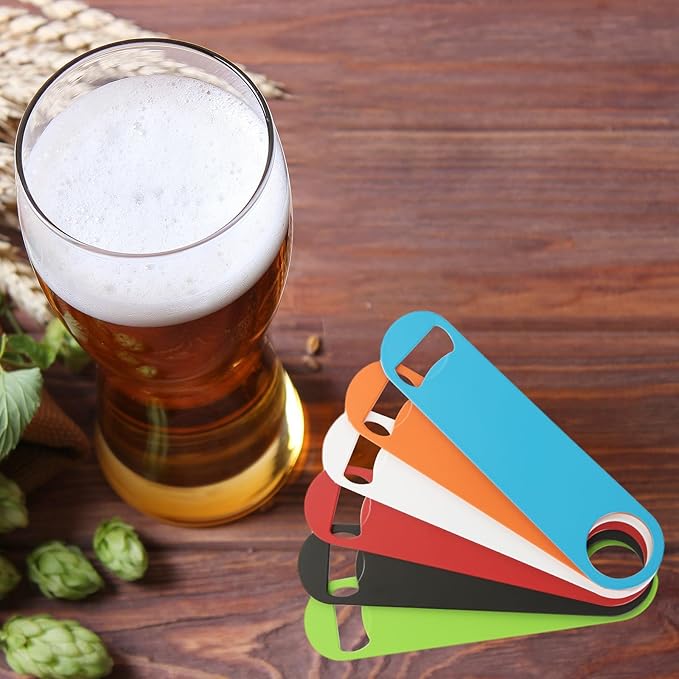 QTLCOHD 24 Pack Flat Bottle Opener 7 Inch Stainless Steel Bottle Openers Bulk Colorful Beer Bottle Opener Bartender for Kitchen Bar or Restaurant