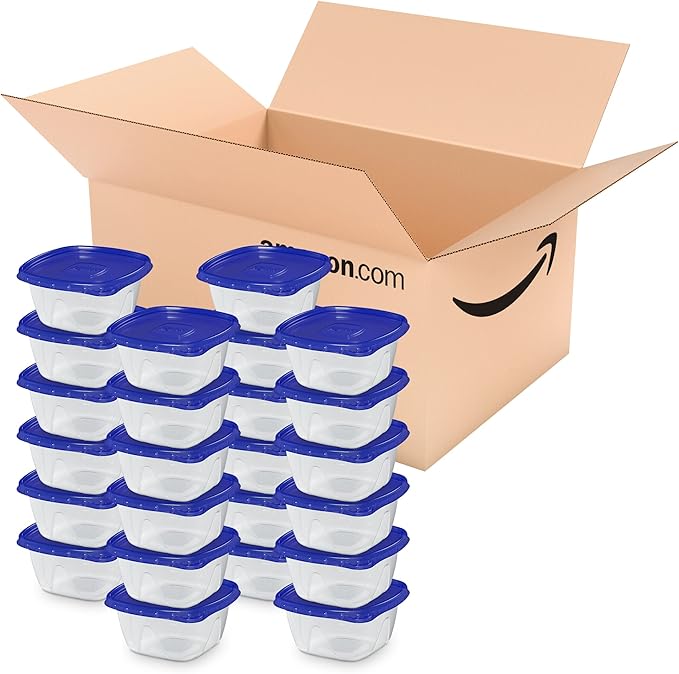 Ziploc Food Storage Meal Prep Containers Reusable for Kitchen Organization, Smart Snap Technology, Dishwasher Safe, Deep Square, 24 Count