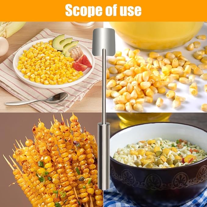 Easy Clean Corn Cob Peeler, 2025 New Corn Peeler for Corn on the Cob, Upgrade Corn Cob Stripper Corn on the Cob Remover, Stainless Steel Corn Stripping Tool for Home Kitchen and Restaurant Chef (1)