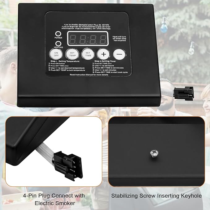 990050048 Digital Control Panel for Masterbuilt LED Display Compatible with Masterbuilt ESQ30B, ESQ30S, 20070106, 20070108, 20070206 and More Electric Smokers