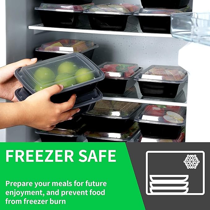 Meal Prep Containers [38OZ] Plastic Food Storage Containers With Lids,10-Pack Reusable To Go Containers, Disposable Food Prep Container, BPA-free, Stackable, Microwave/Dishwasher/Freezer Safe