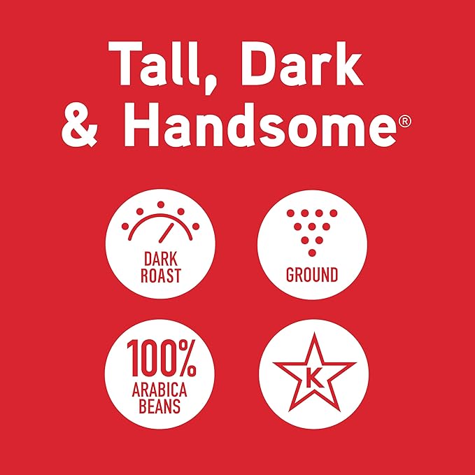 Joe Knows Coffee Dark Roast, Ground Coffee, Tall Dark and Handsome, 2 Pounds