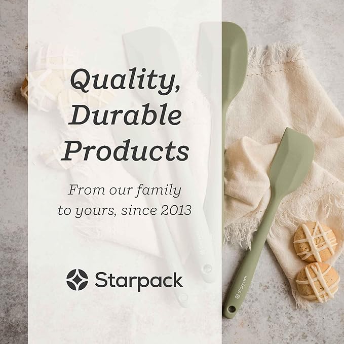 StarPack 'Scrape & Stir' Silicone Spatula Set (4 Pcs) - Heat Resistant Spatula Set 600°F - Food Grade Kitchen Spatulas - Nonstick Silicone Baking & Cooking Spatulas - Rubber Turner Set for Kitchen Use