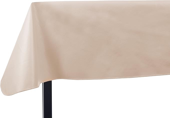 Yourtablecloth Heavy Duty Vinyl Rectangle or Square Tablecloth – 6 Gauge Heavy Duty Tablecloth – Flannel Backed – Wipeable Tablecloth with Vivid Colors & Many Sizes 60 x 120 Sand