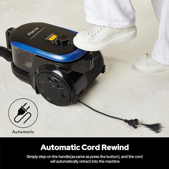 Aircliff Canister Vacuum Cleaner, Specially Designed Nozzle for Pet Family, 1200W & 17Kpa Strong Suction, 2 HEPA Filters & 5 Cleaning Tools for Hard Floor, Carpet, Upholstery, Pet Hair