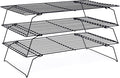 Cooling Rack for Baking 3 Tiers, 16" x 10" Cookie Cooling Wire Rack Stackable Collapsible Nonstick, Stainless Steel Baking Cooking Cooling Racks with Optimum Air Flow, Black