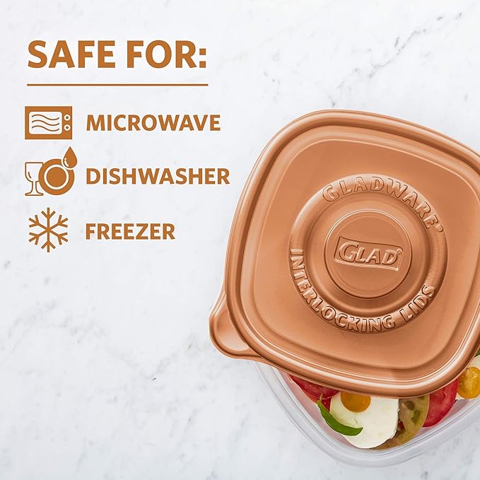 GladWare Home Tall Entree Food Storage Containers, Large Square Holds 42 Ounces of Food, 3 Count Set - 6 Pack | With Glad Lock Tight Seal, BPA Free Containers and Lids (18 Total Containers)