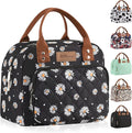 HOMESPON Lunch Bag for Woman Man Adults with Front Pocket Insulated Lunch Tote Lunch Box Container for Work Picnic or Travel(Daisy)
