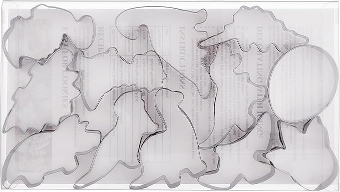 Dinosaur Cookie Cutters Set Small Size Stainless Steel Shaped for Kids Birthday Party Supplies,Footprint,Dinosaur Eggs,different dinosaur shapes.