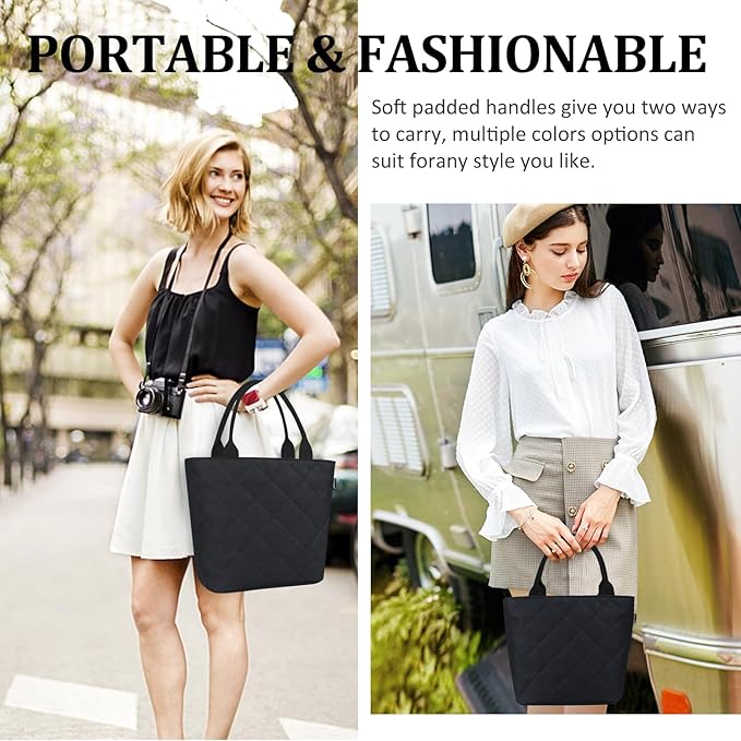 Gloppie Lunch Bag Women Lunch Box for Women Insulated Leakproof Lunch Tote for Work Loncheras Para Mujer Black