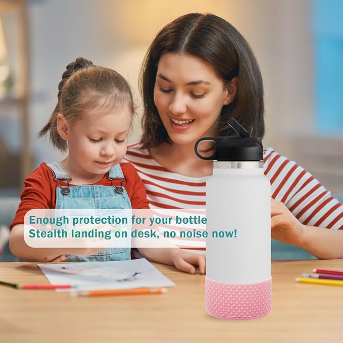 WK IEASON Protective Silicone Base Boot for Hydro Flask Mouth, Anti-Slip Silicone Sleeve Cover Bumper for Hydro Water Bottle Accessories -3.56inch Bottom Diameter