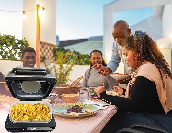 Non-Stick Griddle Pan and Roasting Rack for Ninja FG551/DG551 Smart XL 6-in-1 Indoor Grill, Upgraded Ceramic Flat Top Griddle & Stainless Steel Grill Steamer Rack for Ninja Air Fryer Accessories,White
