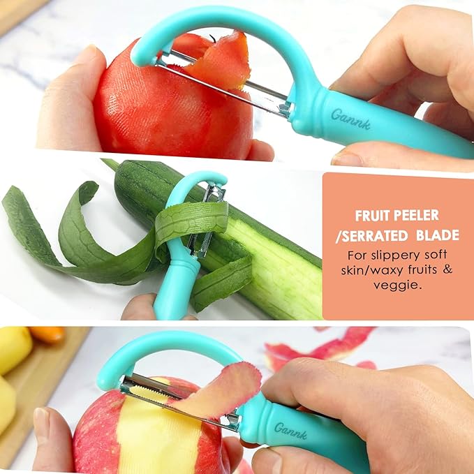 GANNK Vegetable Potato Peelers for Kitchen, Y Peeler for Apple Fruit Carrot Zucchini Cucumber Potatoes, Good Grip Veggie Peeler Makes Peeling Very Easy