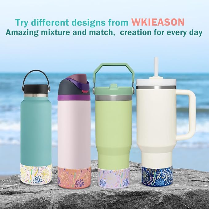 WK IEASON 2 Pcs Tumbler Bottom Protector Boot for Stanley Quencher Adventure 40oz & Stanley IceFlow 20oz 30oz, Stealth Landing-2.83inch Bottom Diameter