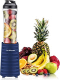 La Reveuse Smoothies Blender Personal Size 300 Watts with 18 oz BPA-Free Portable Travel Sports Bottle,Navy