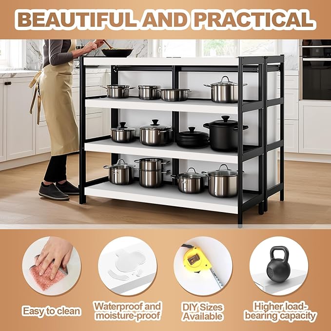 5 Pcs Wire Rack Covers 38x16x3 inch PVC Pantry Shelf Cover 0.31 inch Thick Removable Closet Wire Rack Shelf Covers,Decoration Kitchen Bathroom Office Shelving (Light luxury white,38x16x3 inch)