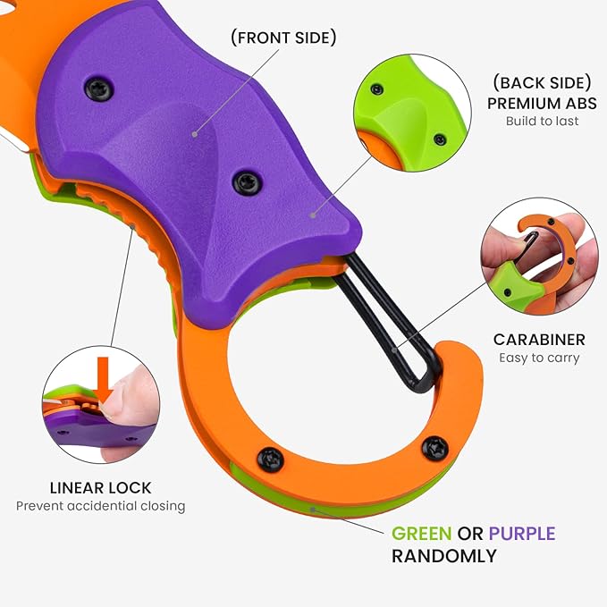 Small Pocket Knife for Men, Cool Folding Knife Box Cutter with 1.34 inch Sharp Blade, EDC Knives Tool for Everyday Carry, Great Gift for Men (Purple & Green)