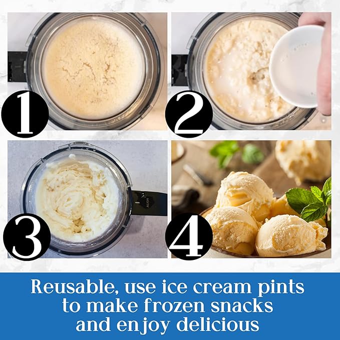 24 oz Deluxe Creami Pints and Lids for Ninja - 2 Pack 11-in-1 Creamy Icecream Containers Cups Jars Tubs Canisters Set, Smoothie Pot Compatible with NC501 NC500 Series Creamer Ice Cream Maker Machine