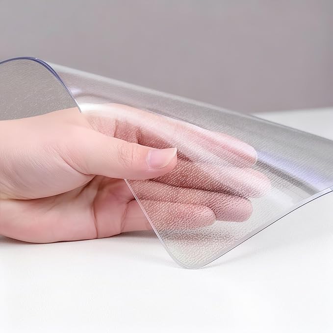 Frosted Table Protector 42 x 78 Inch, 1.9mm Thick Waterproof PVC Plastic Table Cover, Durable Table Pad for Dining Room, Kitchen, Writing Desk, and Coffee Tables
