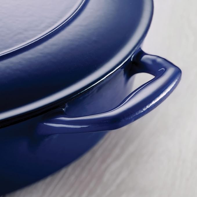 Tramontina Enameled Cast Iron Dutch Oven Pot with Lid, Round 6.5-quart, Blue