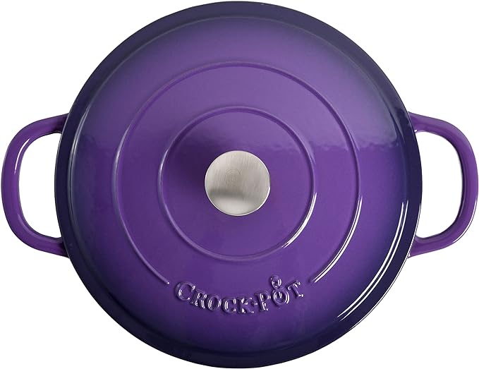 Crock-Pot Artisan Enameled Cast Iron Braiser W/Lid, 5 Quart, Lavender Purple