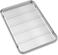 Large Set Baking Sheet and Cooling Rack Set, Bastwe 24L x 16W x 1H inch Professional Bakeware, Healthy & Nontoxic & Rustproof & Easy Clean
