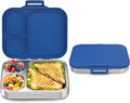 Stainless Steel Bento Box Kids, Leak Proof Metal Bento Lunch Box,3 Compartments 304 Stainless Steel Bento Lunch Containers for School and Office, BPA-Free(Blue)