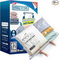 TAILI 12 Pack Vacuum Storage Bags, LONG SIDE ZIP (39x28 inch) Vacuum Seal Bags for Clothing, Jumbo Storage Space Saver for Beddings, Comforters, Blanket, Pillows and Clothes